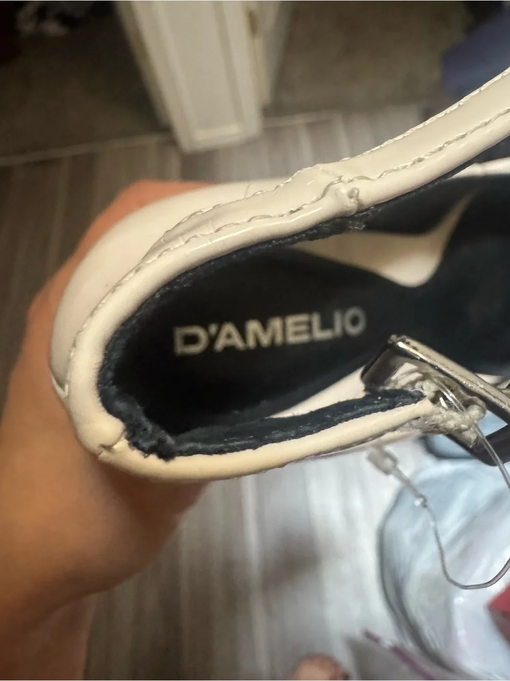 D’Amelio Rayva Patent Leather Platform Heels Cream Size 5.5 New